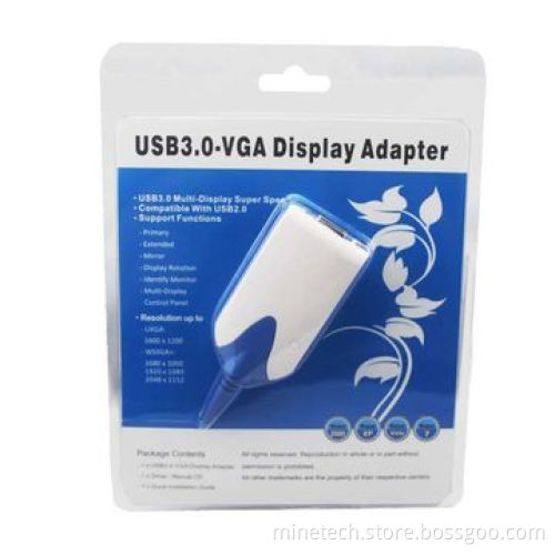 USB to VGA Graphics Adapter, Supports Up to Six Simultaneous Display
